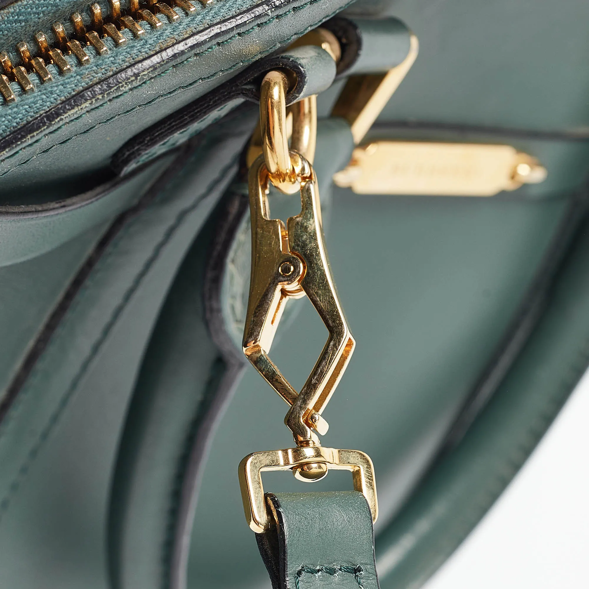 BURBERRY Green Leather Orchard Bowler Bag