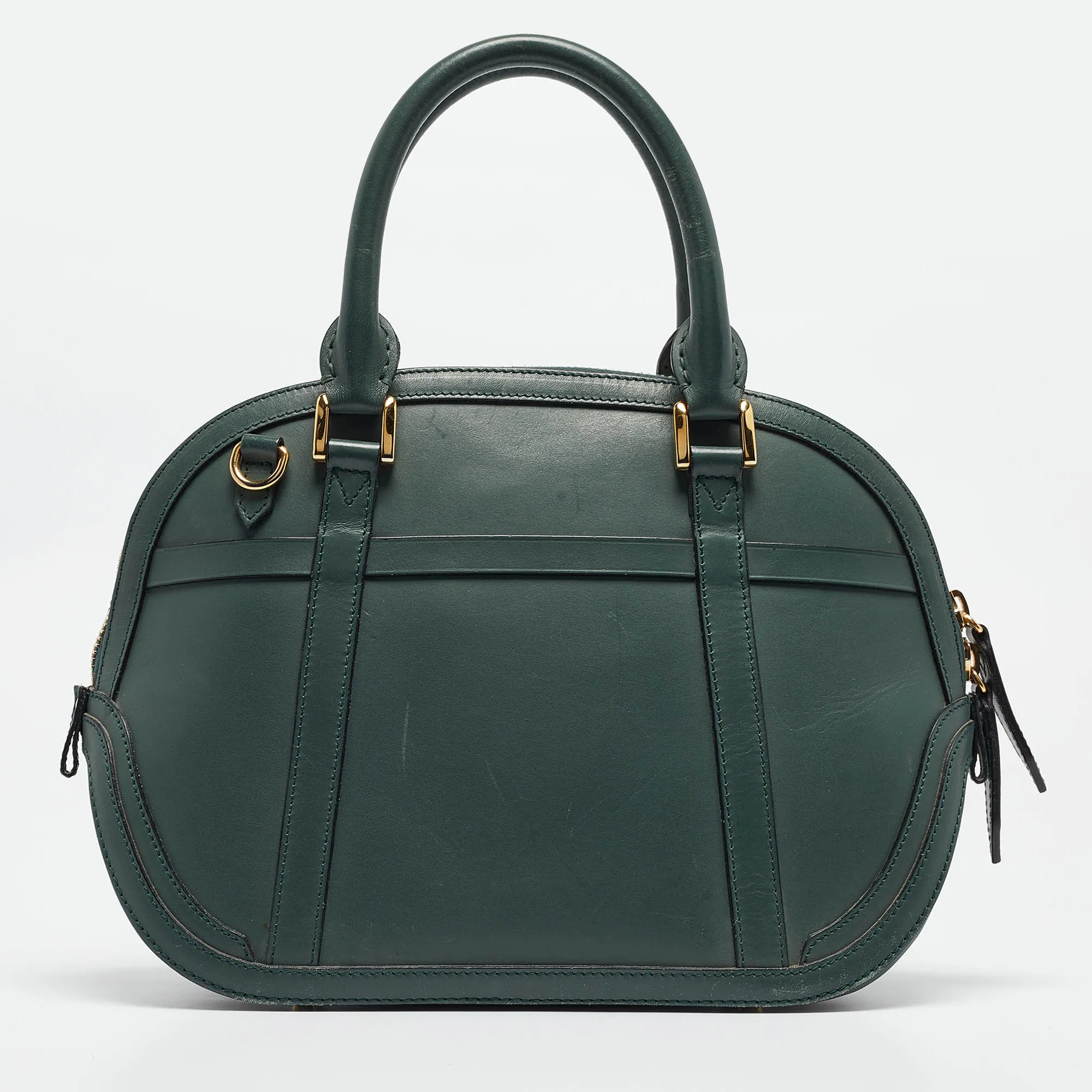 BURBERRY Green Leather Orchard Bowler Bag