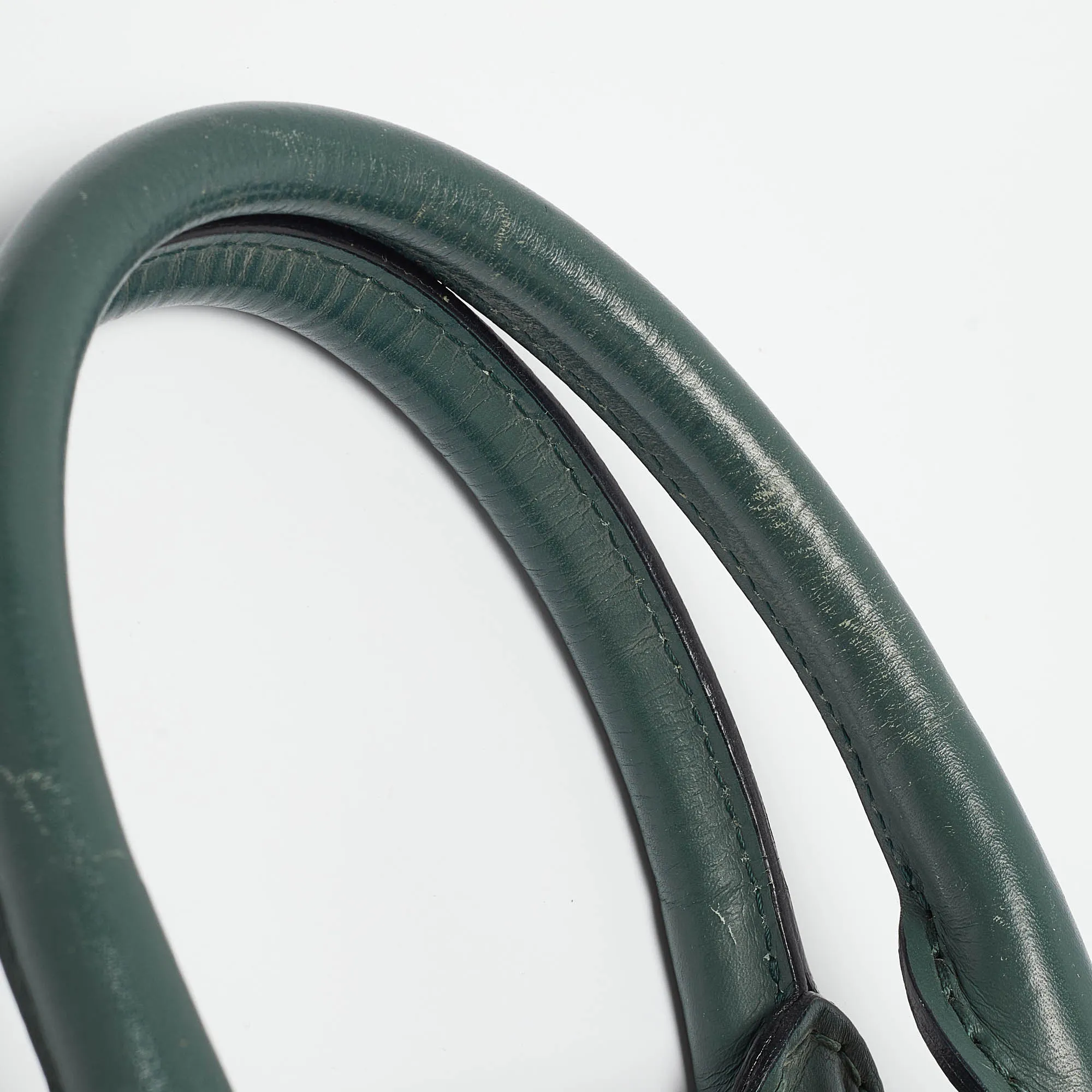 BURBERRY Green Leather Orchard Bowler Bag