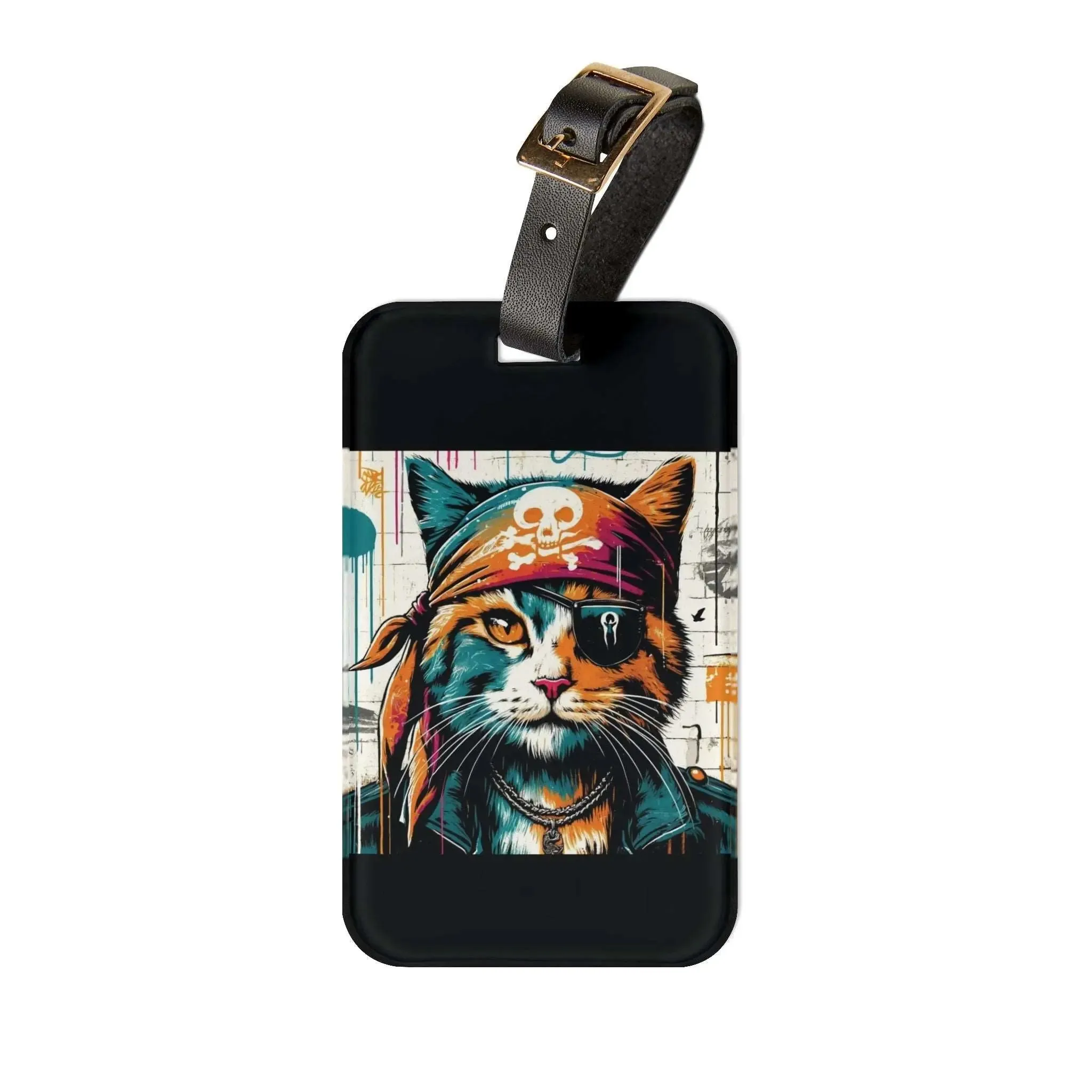 Graffiti Cat Pirate - Luggage Tag